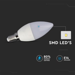 LED крушка с дистанцианно управление 3.5W E27 RGB+6400K VT-2224 V-TAC | AVStore