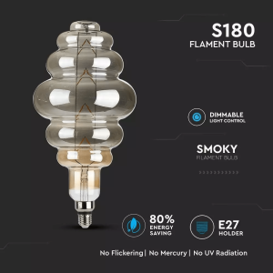 LED крушка 8W E27 филамент сиво опушена VT-2169 V-TAC | AVStore