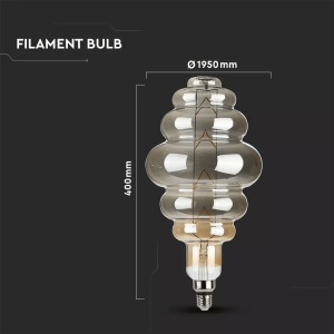 LED крушка 8W E27 филамент сиво опушена VT-2169 V-TAC | AVStore