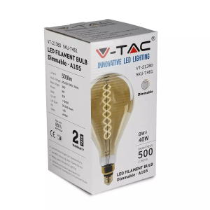 LED крушка 8W E27 филамент VT-2138D V-TAC | AVStore