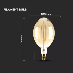 LED крушка 8W E27 прав филамент VT-2178D V-TAC | AVStore