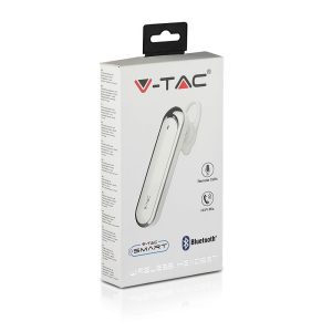 Bluetooth слушалка с микро USB зареждане Wireless Headset VT-6800 V-TAC бяла | Rotozoom
