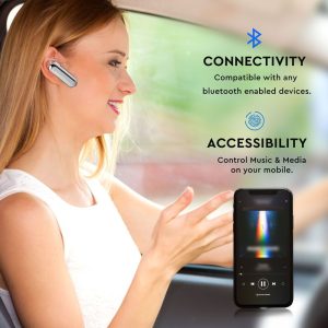 Bluetooth слушалка с микро USB зареждане Wireless Headset VT-6800 V-TAC бяла | Rotozoom