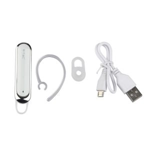 Bluetooth слушалка с микро USB зареждане Wireless Headset VT-6800 V-TAC бяла | Rotozoom