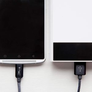 Кабел за зареждане Fast Charge и прехвърляне на данни USB Type C серия Platium V-TAC черен | AVStore