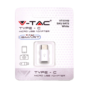 Адаптер MICRO USB към TYPE-C VT-5149 V-TAC бял | AVStore