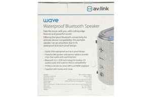Водоустойчива Bluetooth преносима тонколонка AV:LINK Wave с вградена батерия, сива | Rotozoom