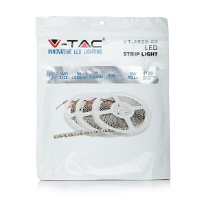 LED лента червена 3.6W/M IP20 12V VT-3528-60 V-TAC ролка 5 метра | AVStore