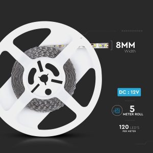 LED лента 7.2W/M 6000K IP20 12V VT-3528-120 V-TAC ролка 5 метра | Rotozoom