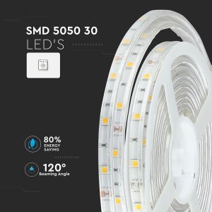 LED лента 4.8W/M RGB IP65 12V VT-5050-30 V-TAC ролка 5 метра | Rotozoom