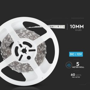 LED лента червена 10.8W/M IP20 12V VT-5050-60 V-TAC ролка 5 метра | AVStore