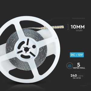 LED лента 18W/M 6000K IP20 12V VT-2835-240 V-TAC ролка 5 метра | AVStore