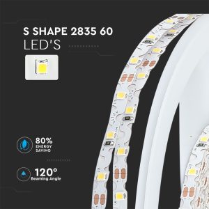 LED лента 4W/M 6400K IP20 12V VT-2835-60 V-TAC ролка 5 метра | AVStore