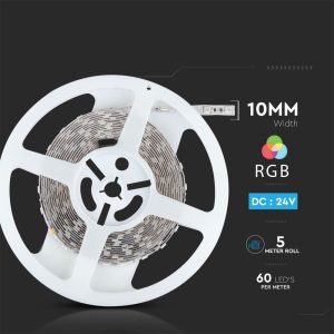 LED лента 9W/M RGB IP20 24V VT-5050-60 V-TAC ролка 10 метра | AVStore