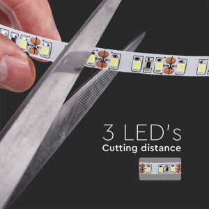 LED лента 7.2W/M 6000K IP20 24V двойно PCB VT-2835-120 ролка 10 метра | AVStore