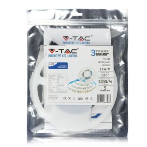 LED лента 12W/M 6500K IP20 12V Samsung чип VT-5-120 V-TAC ролка 5 метра | AVStore