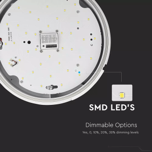 LED плафон със сензор и аварийно захранване 17W 4000K Ф320 Samsung кръгъл VT-19 V-TAC | AVStore