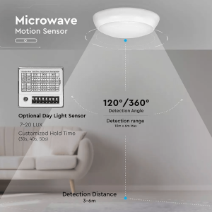 LED плафон със сензор и аварийно захранване 17W 4000K Ф320 Samsung кръгъл VT-19 V-TAC | AVStore