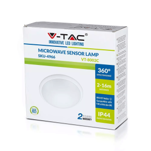 Плафон с цокъл E27 със зензор Ф296 кръгъл VT-8002C V-TAC | AVStore