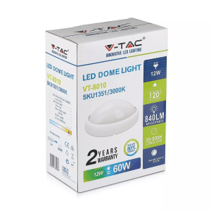 LED плафон бял 12W 3000K овален VT-8010 V-TAC | AVStore