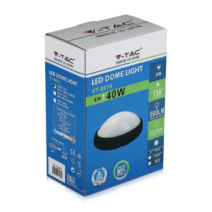 LED плафон черен 8W 3000K овален VT-8014 V-TAC | AVStore
