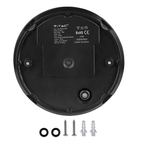LED плафон черен 8W 3000K Ф180 кръгъл VT-8014 V-TAC | AVStore