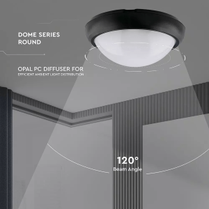 LED плафон черен 8W 3000K Ф180 кръгъл VT-8014 V-TAC | AVStore