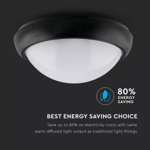 LED плафон черен 8W 3000K Ф180 кръгъл VT-8014 V-TAC | AVStore