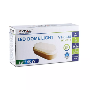 LED плафон бял 8W 3000K овален VT-8038 V-TAC | AVStore