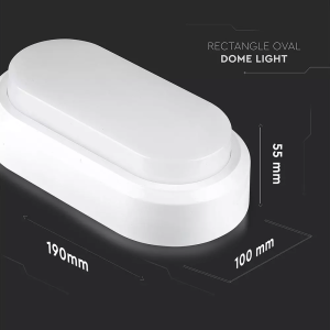 LED плафон бял 8W 3000K овален VT-8038 V-TAC | AVStore
