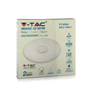 LED плафон 60W 3в1 Ф493.9 с дистанционно управление кръгъл VT-8556 V-TAC | AVStore