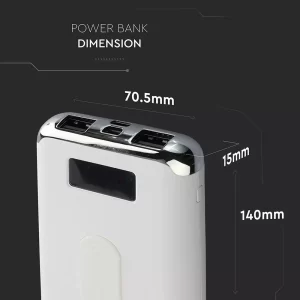 Външна батерия с безжично зареждане Power Bank 10000 mAh, гумено покритие, microUSB бяла | AVStore
