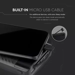 Външна батерия с безжично зареждане Power Bank USB C, Micro USB 20000 mAh VT-3508 V-TAC черна | AVStore