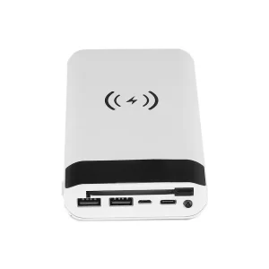 Външна батерия с безжично зареждане Power Bank USB C, Micro USB 20000 mAh VT-3508 V-TAC бяла | AVStore