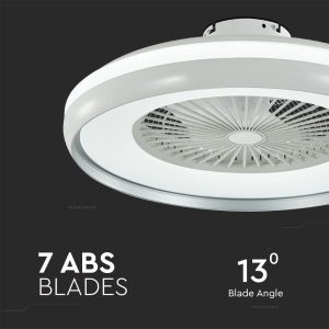 LED плафон с вентилатор 45W 3в1 Ф600 с дистанционно управление кръгъл сив VT-5022 V-TAC | AVStore