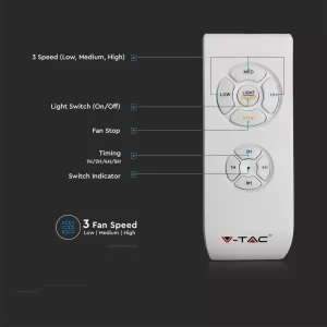 LED плафон с вентилатор 45W 3в1 с дистанционно управление кръгъл син VT-5022 V-TAC | Rotozoom