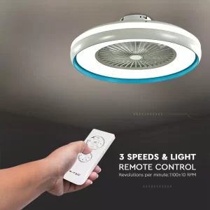 LED плафон с вентилатор 45W 3в1 с дистанционно управление кръгъл син VT-5022 V-TAC | Rotozoom