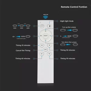 LED плафон 60W 3в1 Ф500 с дистанционно управление кръгъл VT-8504 V-TAC | AVStore