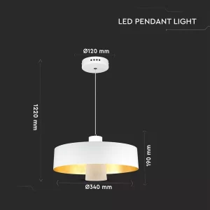 LED пендел акрил бял абажур 7W 4000K V-TAC VT-7666 | Rotozoom