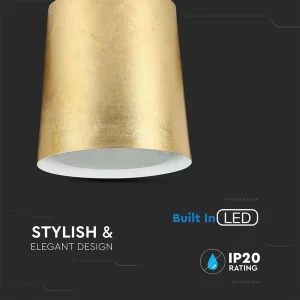 LED пендел акрил златен абажур 7W 3000K V-TAC VT-7333 | AVStore