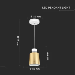 LED пендел акрил златен абажур 7W 3000K V-TAC VT-7333 | AVStore