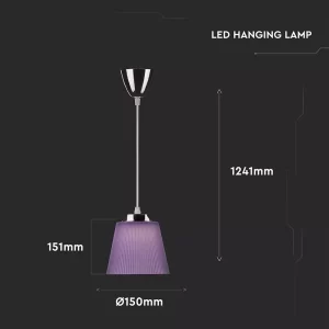 LED пендел хром лилав абажур 7W 4000K V-TAC VT-1036 | AVStore