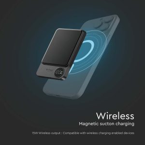 Външна батерия с безжично зареждане V-TAC 10000mAh Wireless Fast Charge 15W | AVStore