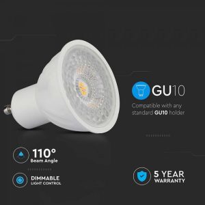 LED луничка 6W GU10 4000K Samsung чип VT-247D V-TAC | AVStore
