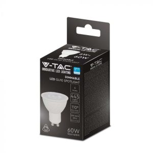 LED луничка 6W GU10 6500K Samsung чип VT-247D V-TAC | Rotozoom