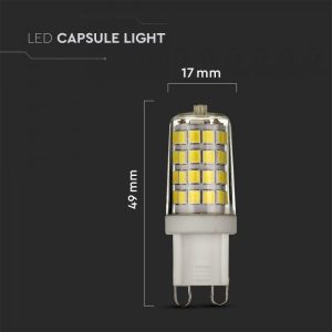 LED крушка 3W G9 3000K Samsung чип VT-204 V-TAC | AVStore