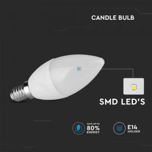 LED крушка 3.7W E14 3000K VT-1818 V-TAC | AVStore