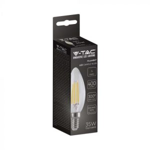 LED крушка 4W E14 6500K филамент VT-1986 V-TAC | AVStore