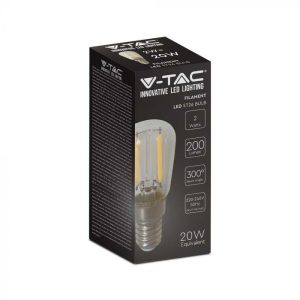 LED крушка 2W E14 3000K филамент VT-1952 V-TAC | AVStore