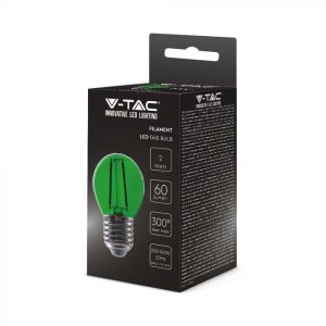 LED зелена крушка 2W E27 филамент VT-2132 V-TAC | AVStore